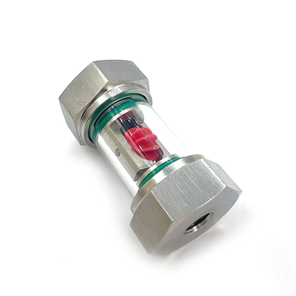 1/4" 3/8" 1/2" 3/4" 1" BSPT Female In-Line 304 Stainless Steel Window Sight Flow Indicator With Impeller Hydraulic Oil Water