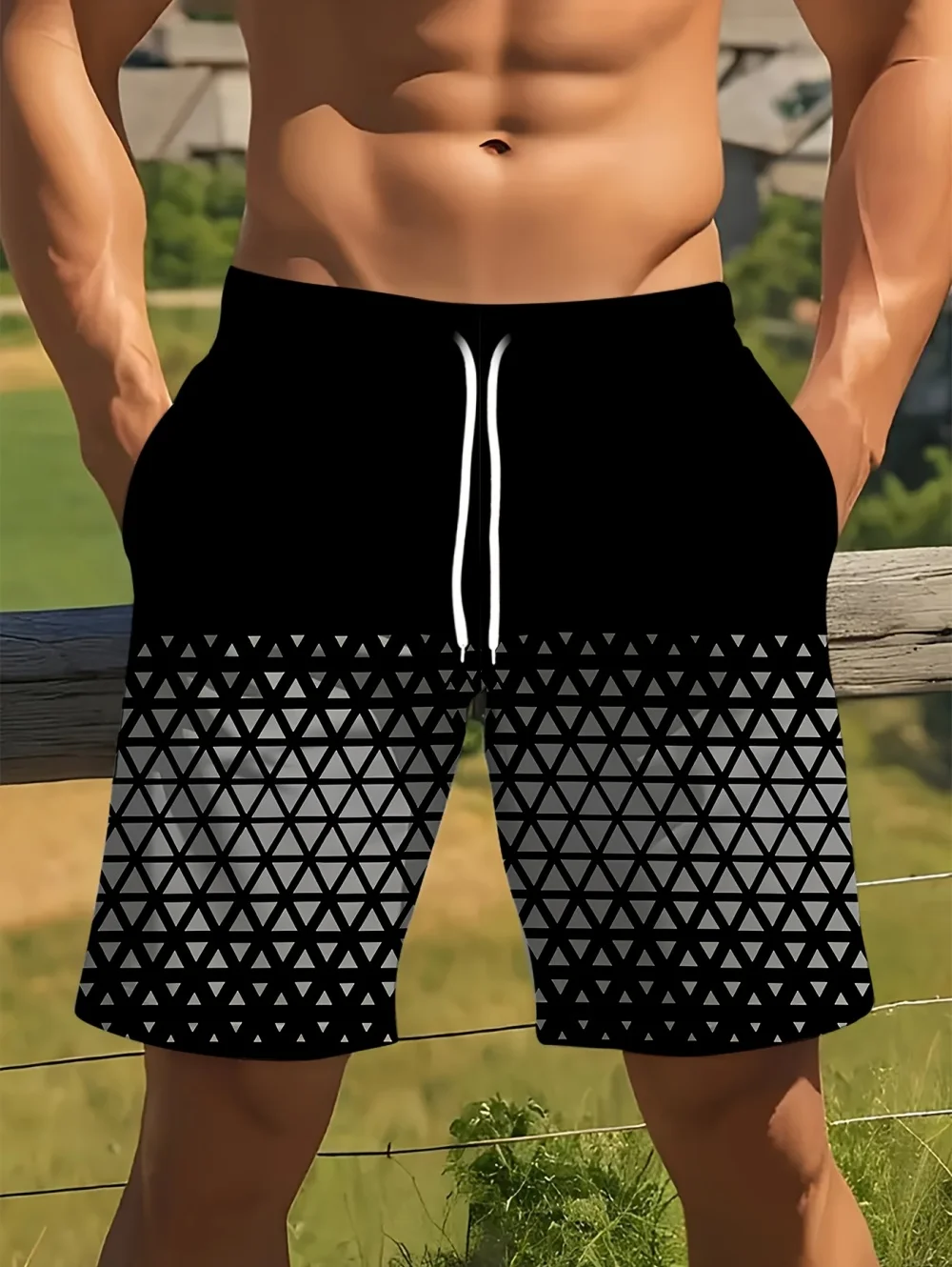 New Fashion Mens Drawstring 3D Printed Shorts Quick-Dry Swimwear Casual Print Men Swimming Fitness Shorts Summer Clothes for Man