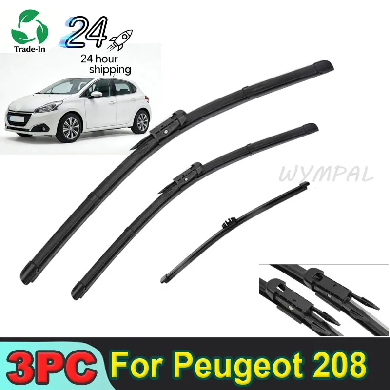 

Для Peugeot 208 2012-2018 (2013, 2014, 2015, 2016, 2017) — передние и задние щетки стеклоочистителя, дворники для лобового и заднего стекол, 26, 16, 14 дюймов