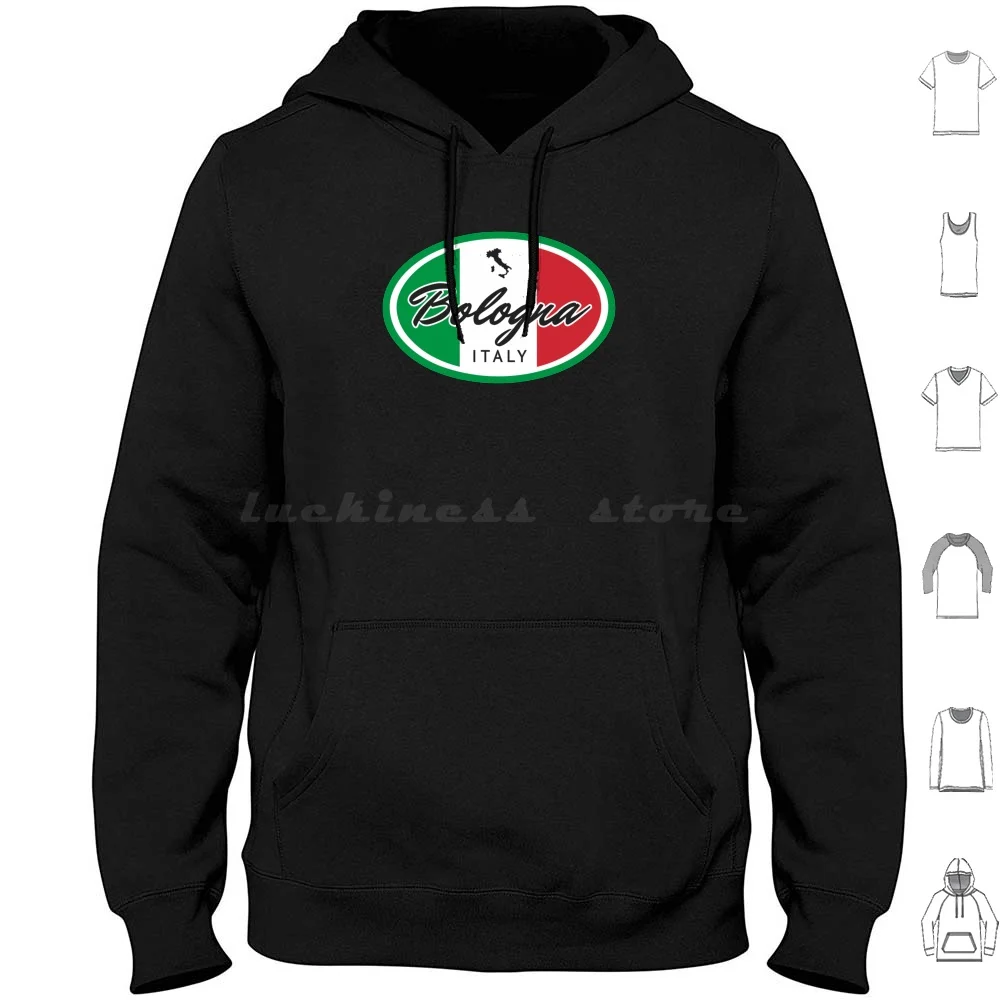 Italy Oval Hoodies Long Sleeve Italy Italian Italia State Flag City Cities Map Town Round Circular Circle Oval Retro