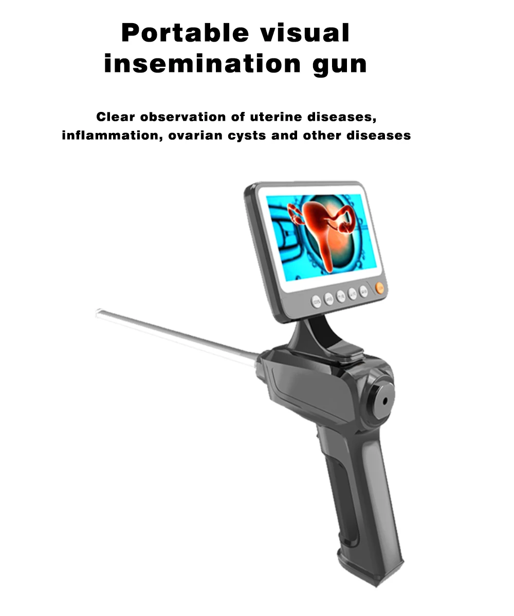 Dearsee Visual Artificial Insemination Gun for Cattle Sheep 5 Inch HD 1080P Veterinary Endoscope Camera