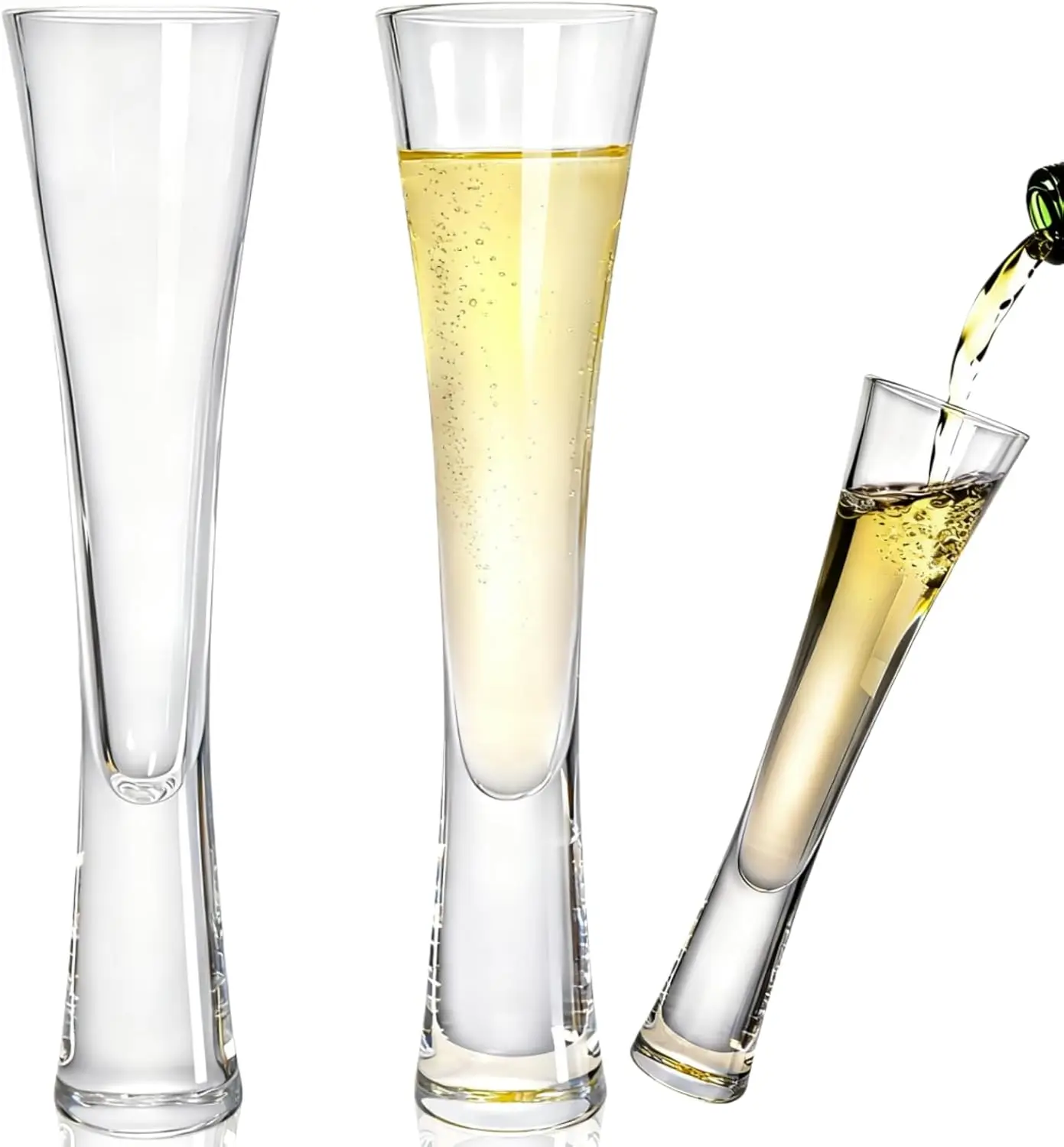 

2 Pack 5 Oz Champagne Flutes, Elegant Crystal Glasses for Prosecco, Mimosas, Parties & Weddings