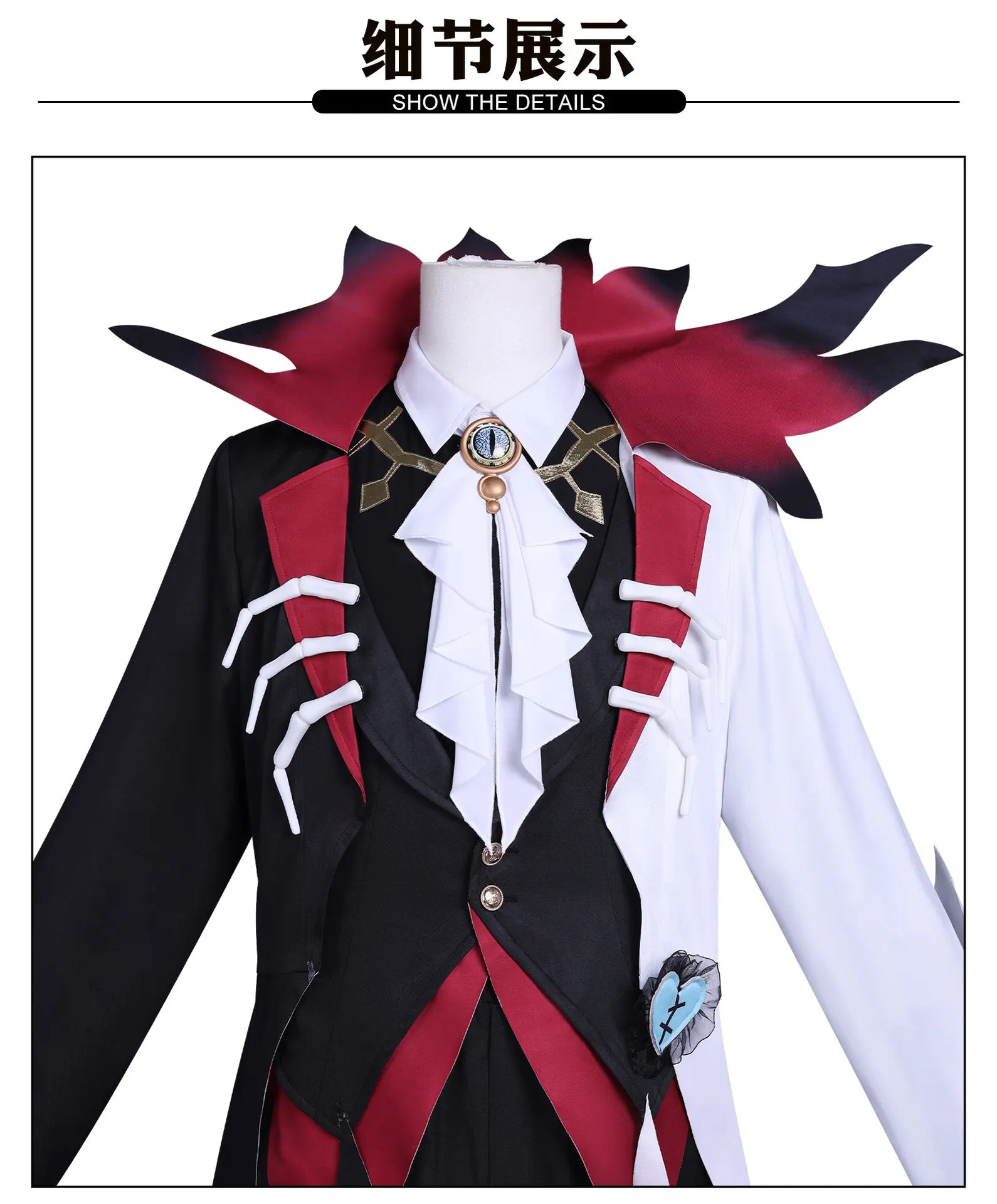 معلم إيجي بارتي الدموي ليفين ‌ ‌   أزياء تنكرية للهروب من ليلة الرعب بدلة حفلات الهالوين كرنفال