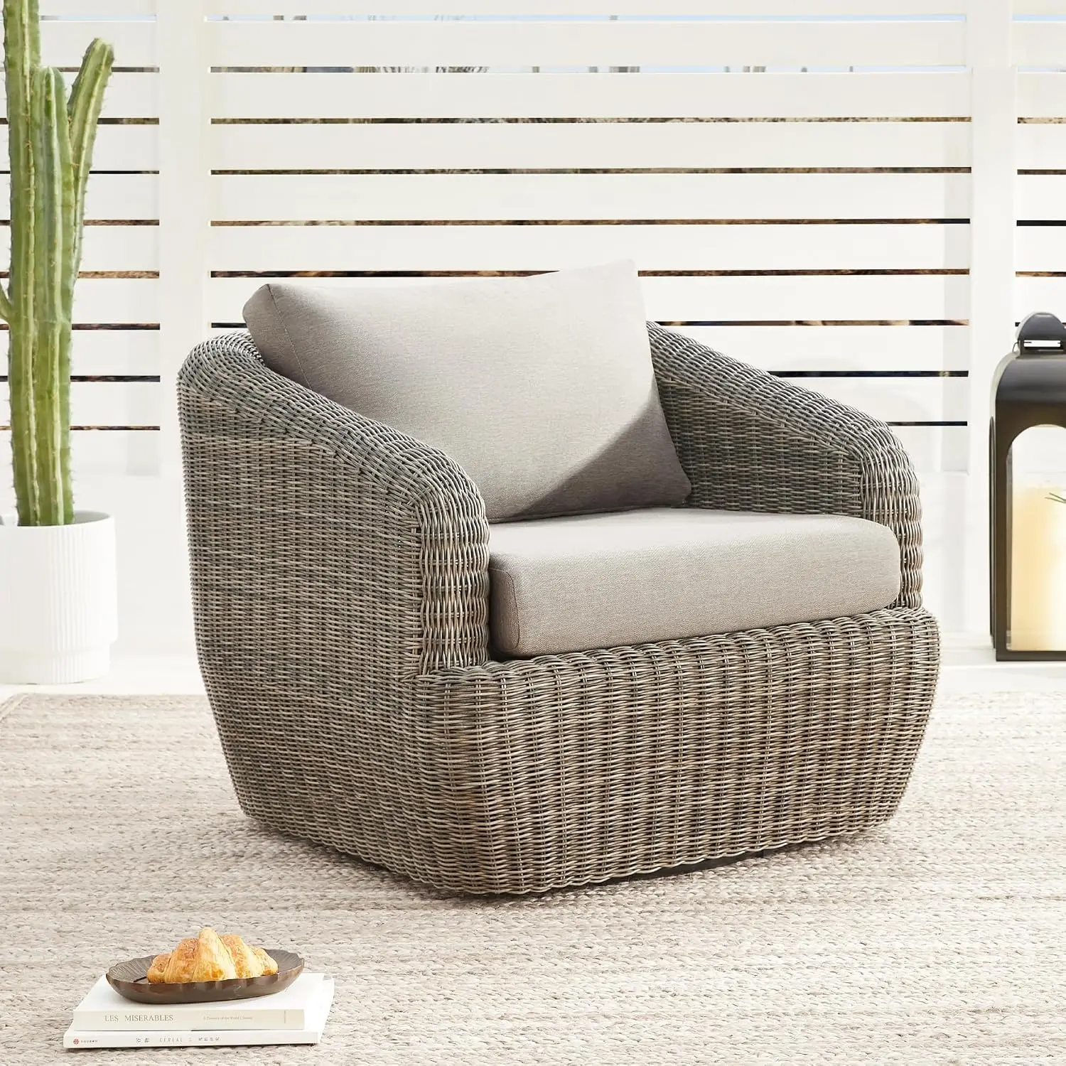 Patio Wicker Swivel Chairs Outdoor Furniture Set Fully Assembled, Customized
