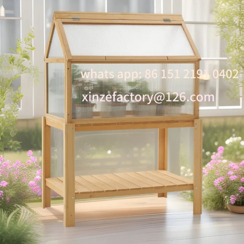 

Wooden flower house Wooden flower pot planting Sun room Solid wood household small greenhouse