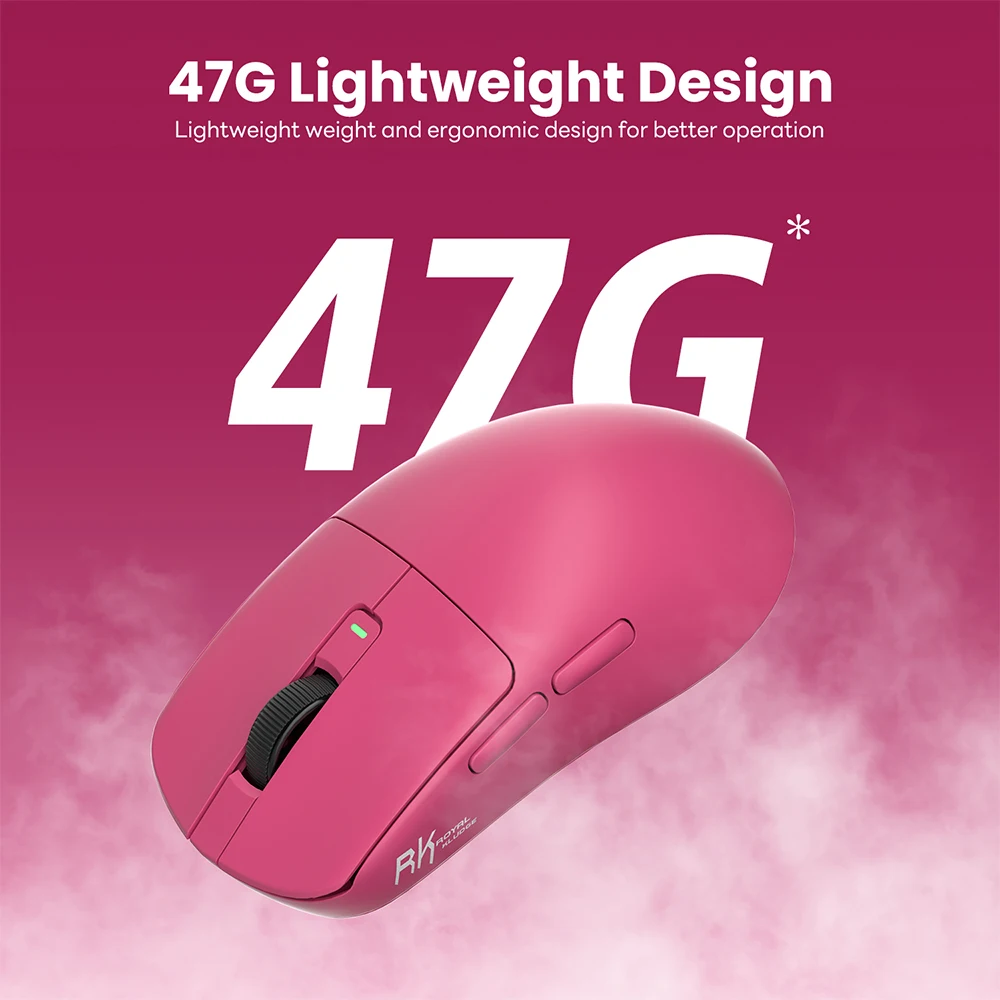 Royal Kludge RKM3 Wireless Gamer Mouse PAW3950 8KHz 26000DPI 47G Lightweight 650mAh Tri-mode Bluetooth Mouse Gaming Accessories