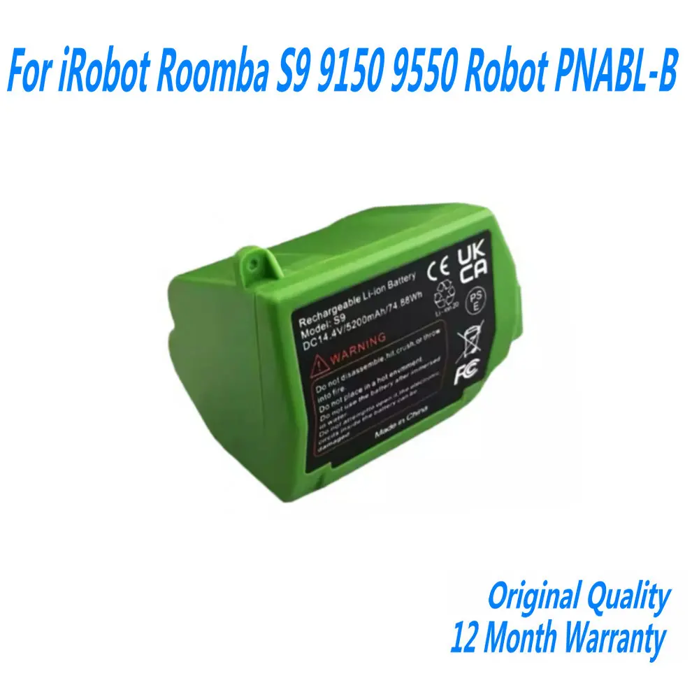 

14.4V 5200mAh 74.88WH For iRobot Roomba S9 9150 9550 Robot PNABL-B Battery