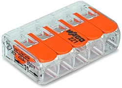 25pcs 221-415 Original Connector, Led Splice, COMPACT Splicing Connectors; 5-conductor Connector