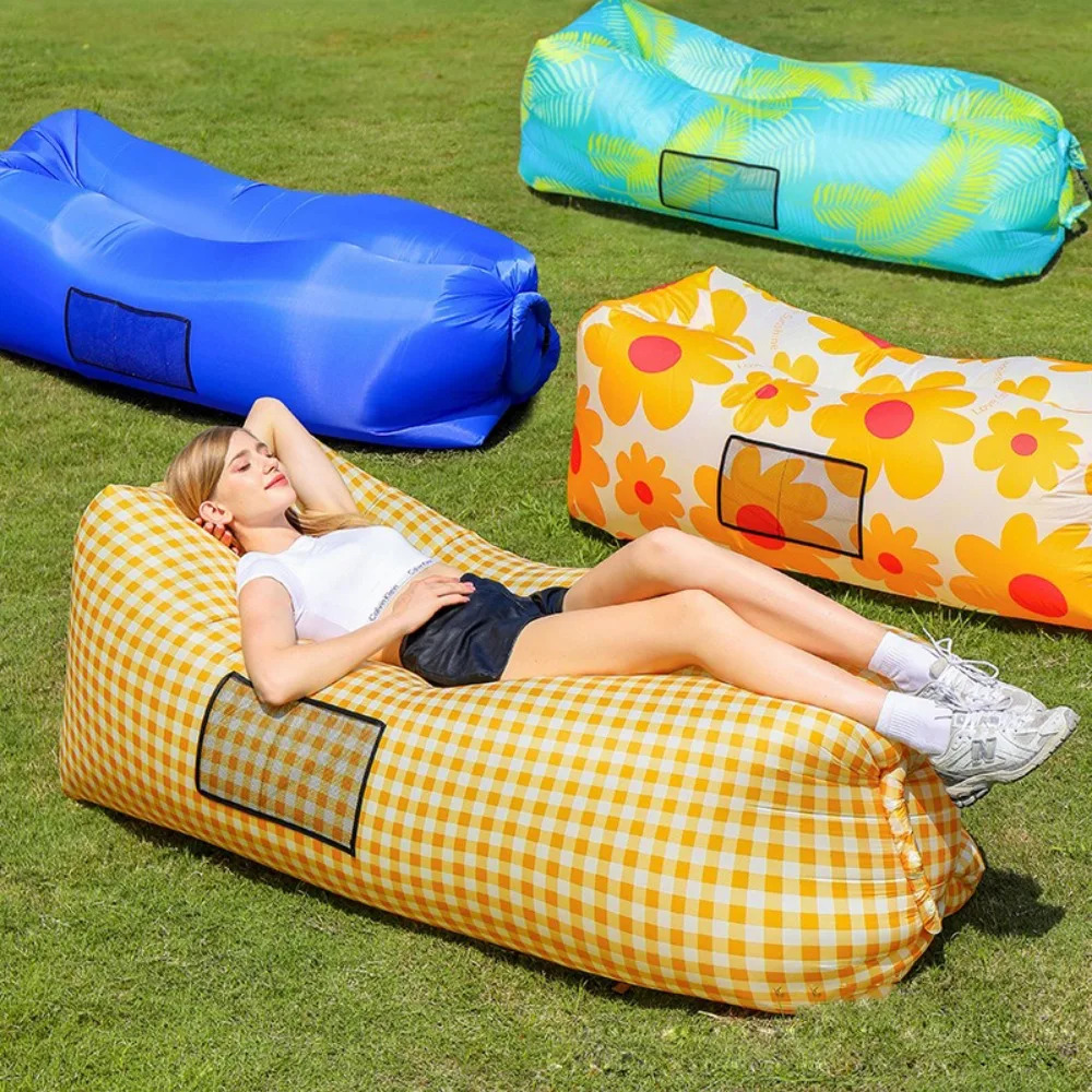 Outdoor Essential Family Foldable Air Bed Camping Polyester Lazy Inflatable Sofa Music Festival Portable Waterproof Sausage Bed