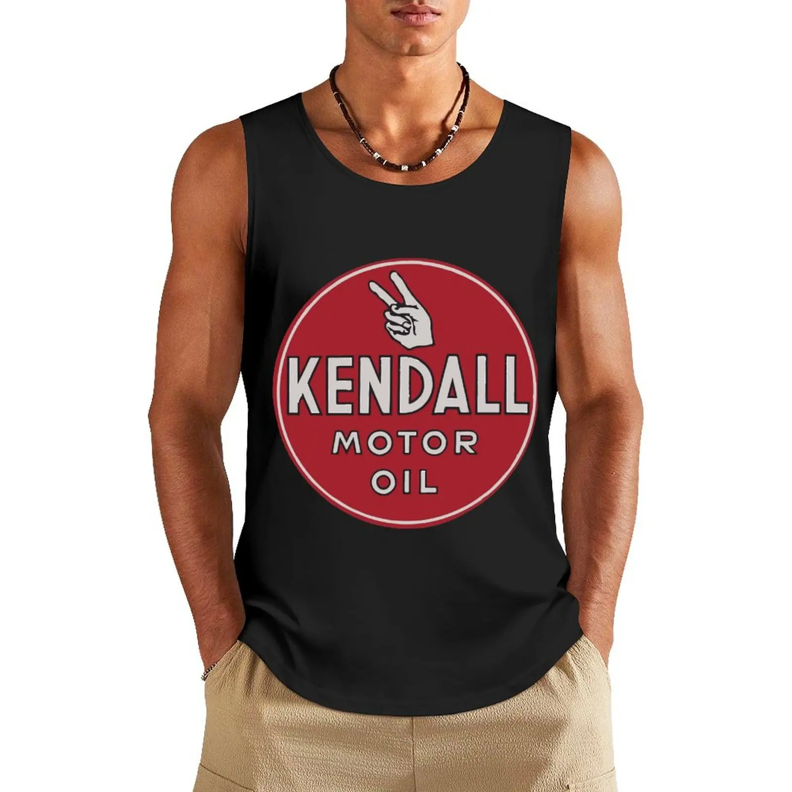 

Kendall Vintage Motor Oil Sign Tank Top Short sleeve male top Men's t-shirt sleeveless shirt man gym