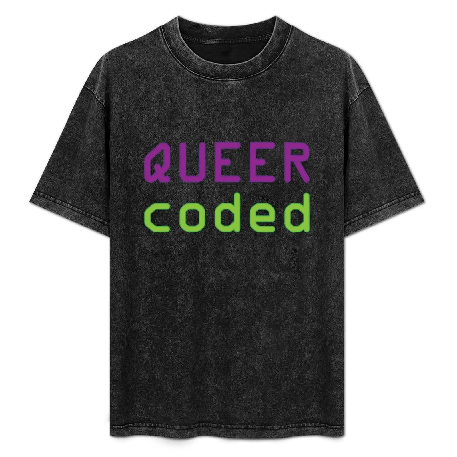 

Queer Coded (green) T-Shirt Holiday Casual Short Sleeve Top