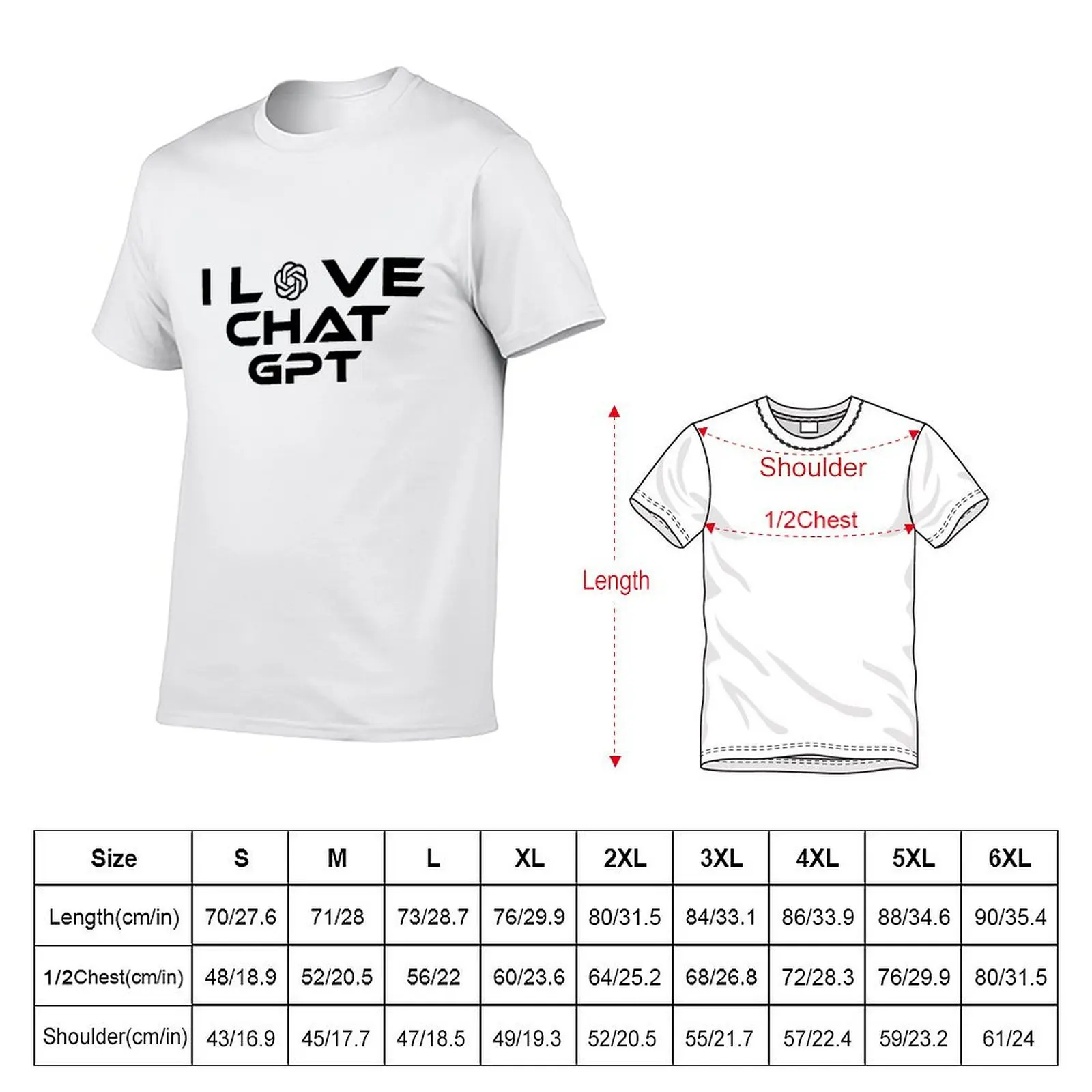 I love Chat GPT T-Shirt Summer Sports Quick Dry T-Shirt