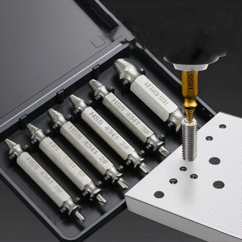 5Pcs Damaged Screw Extractor Set Drill Bit Stripped Broken Remover Small Easily Quickly Take Out Kit Easy Demolition Power Tools