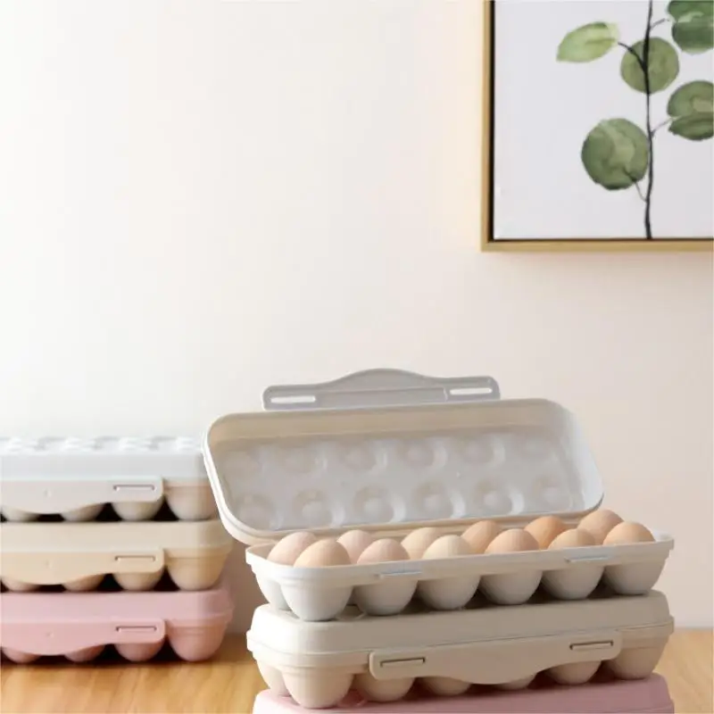 1Pc Egg Storage Boxes Anti-Collision 12 Cell Egg Tray Refrigerator Preservation Flip Storage Box Household Kitchen Accessories