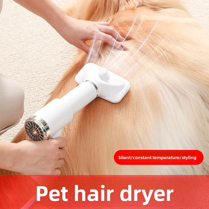 ZHAYA Pet Grooming Blower Brush Hot Air Comb for Cat Dog High Velocity Deshedding Tool Electric Dryer with Heat Setting