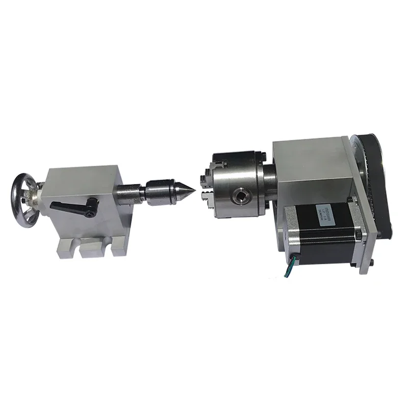 ขนาดเล็กใหม่แกะสลักเครื่องแกน Cnc เครื่องแกะสลักแกนหมุน 80mm Chuck Thimble Tailstock การจัดทําดัชนีหัว Cnc แกะสลัก