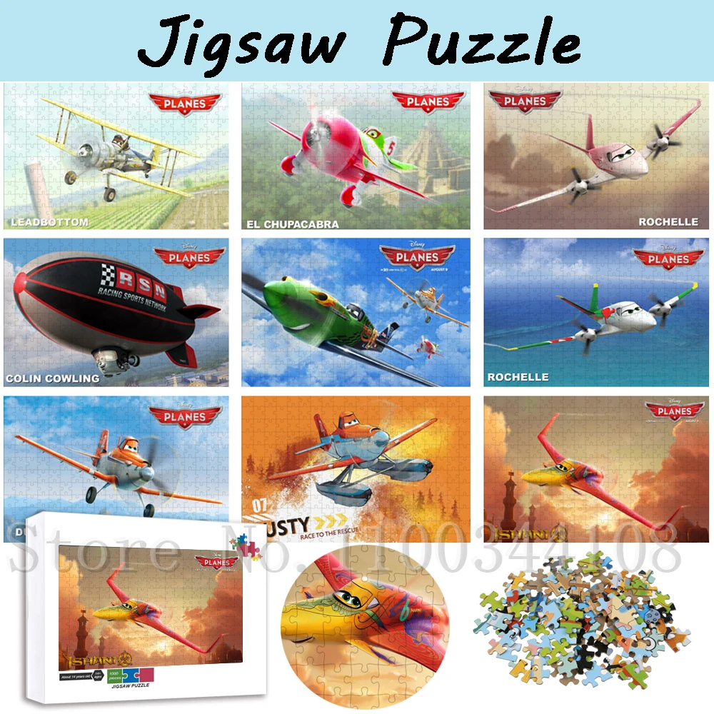 Disney Movies Planes Jigsaw Puzzles Dusty Lidbatom Rochelle El Chapacabra Colin Cowline Paper Puzzles for Kid Education Toy Gift