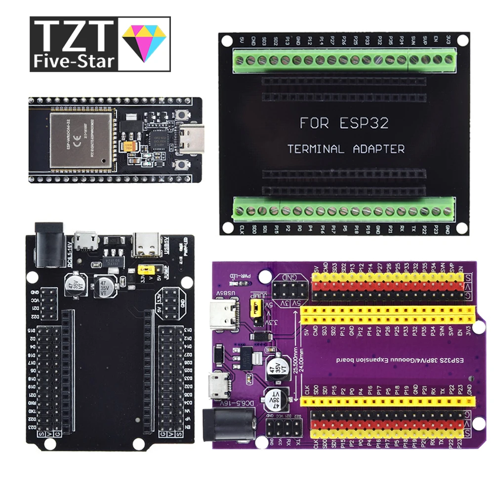 ESP32 Development Board TYPE-C/MICRO USB CP2102/CH9102 WiFi+Bluetooth Dual Core ESP32-DevKitC-32 ESP-WROOM-32 Expansion Board 