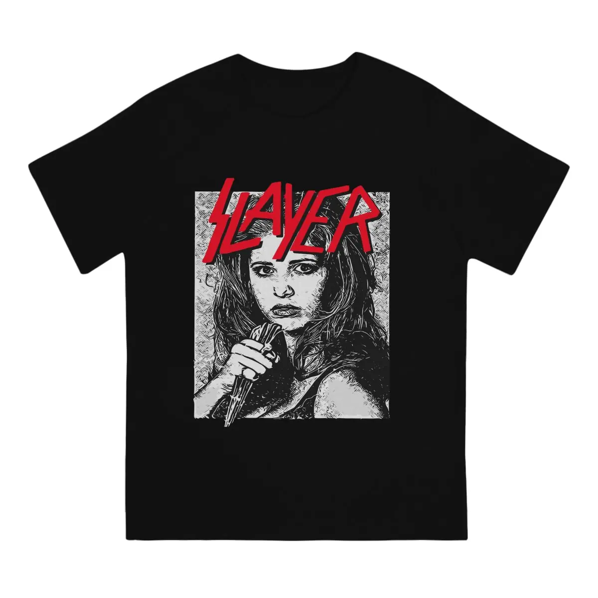 Metal Mashup T Shirts Men's  Pure Cotton Unique T-Shirt O Neck Buffy The Vampires Slayer Tee Shirt Short Sleeve Clothes Summer