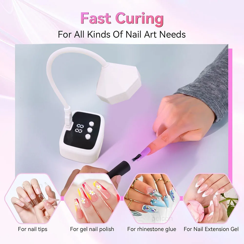 Lampe à ongles Mini lampe pour manucure lampe à ongles LED UV Rechargeable pour vernis à ongles Gel séchage rapide sèche-ongles lampe UV Portable