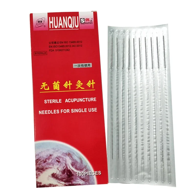 100Pcs 125/150mm 5,6 Cun Lengthen Huaqiu Acupuncture Needle Large Size Disposable Long Needle Awn Needle