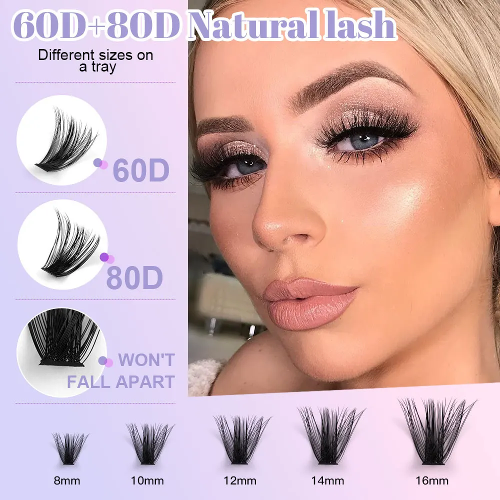 New 642 Tufts False Eyelash Combination Set DIY Segmented European and American Natural Thick D-curve Eyelashes