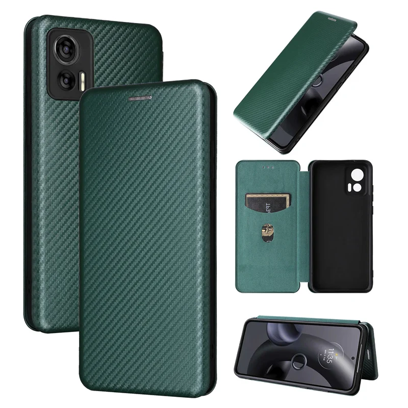 Suitable for Motorola Moto Edge 30 Neo Simple Carbon Fiber Self-Adhesive phone case Moto Edge 30 Lite Flip Magnetic Wallet Case