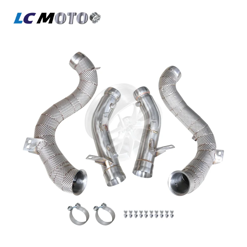SS304 Stainless Steel Exhaust Downpipe For Mercedes AMG W205 C63 EURO6 OPF Version Replacement Exhaust Pipe