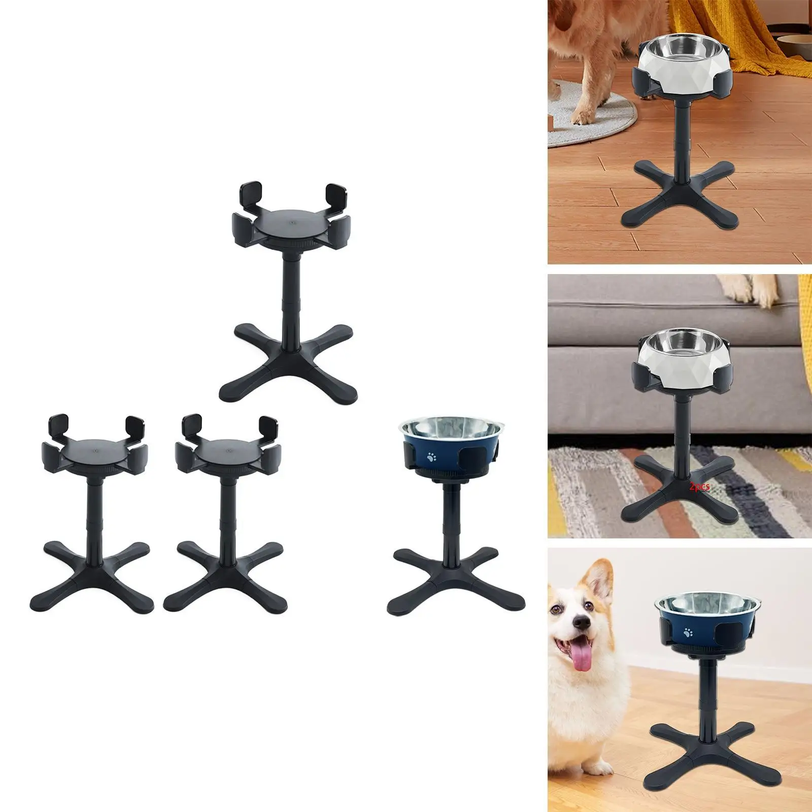 Dog Bowl Stand Dog Feeder Bowl Holder Anti Slip Stability for Medium and Large Pets Pet Supplies Elevated Pet Water Food Bowl