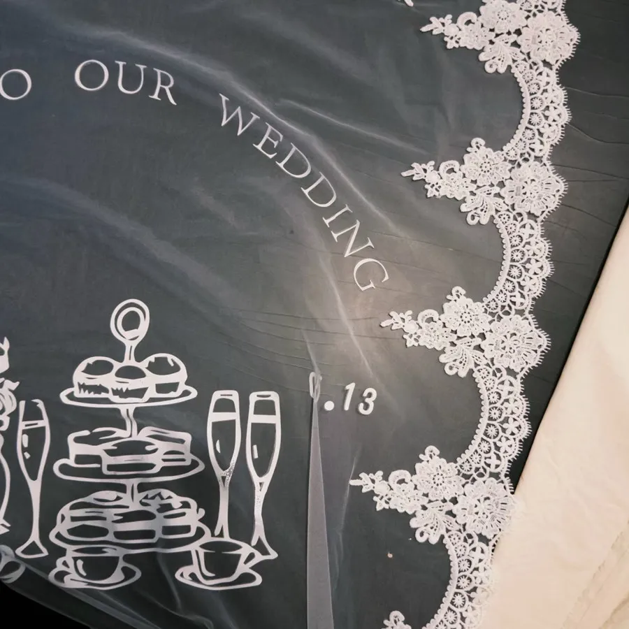 Romantic Wedding Guests Welcome Sign Elegant Lace Edge Hanging Welcome Backgrond For Outdoor Wedding Birthday Party Custom Made image 4