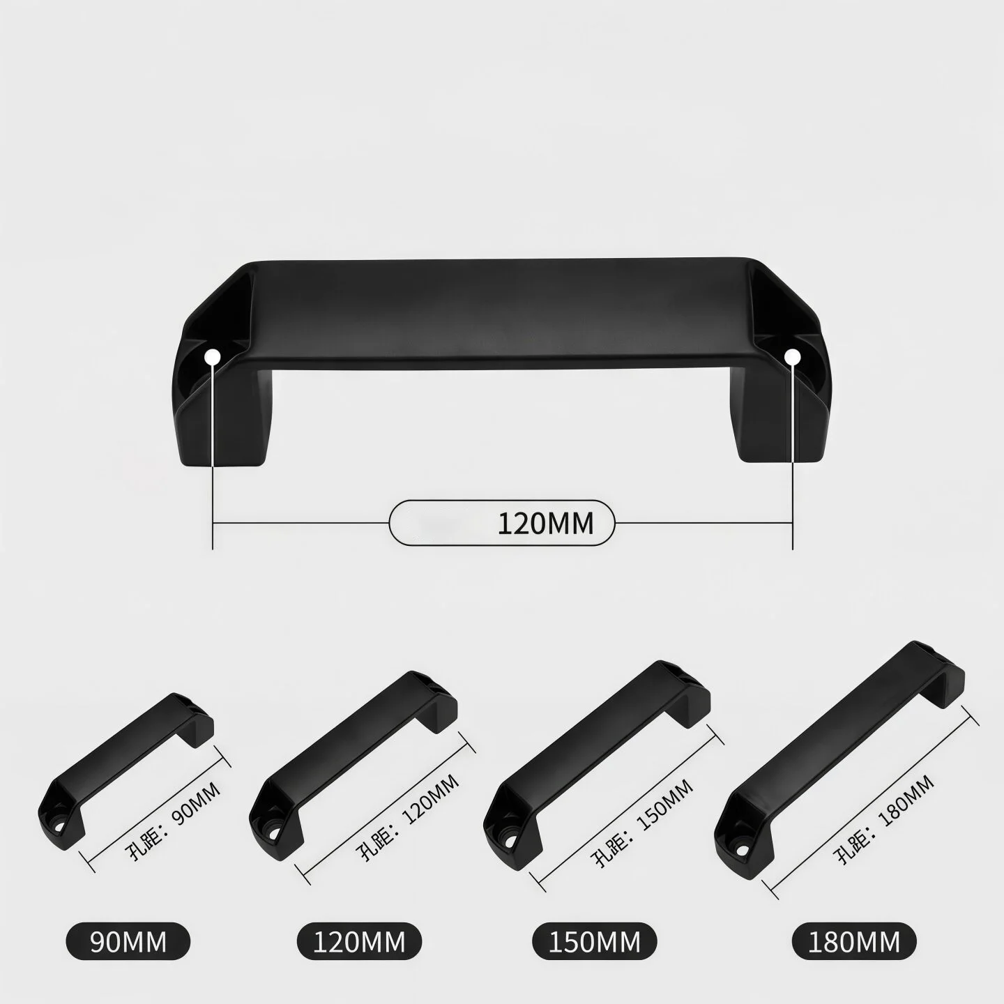 Beicai 1/2pcs Black Plastic Cabinet Handle Thickened Cabinet Door Handles Toolbox Suitcases Equipment Cabinet Pull Drawer Knobs