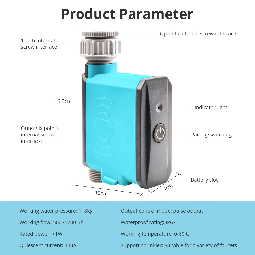 Tuya inteligente Jardim Rega Temporizador, Válvula de Irrigação Elétrica BLE, App Controle Remoto, Alexa Echo Jardim Auto Controller