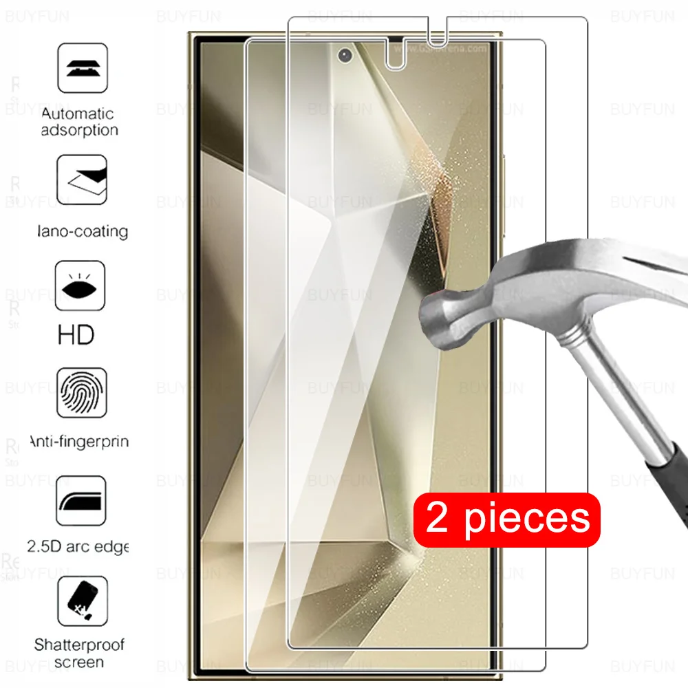 2 Pcs Full Cover Tempered Glass For Samsung Galaxy S24 Ultra Plus Screen Protector Cover For Samsung S24+ S 24 S24Ultra 5G Glass