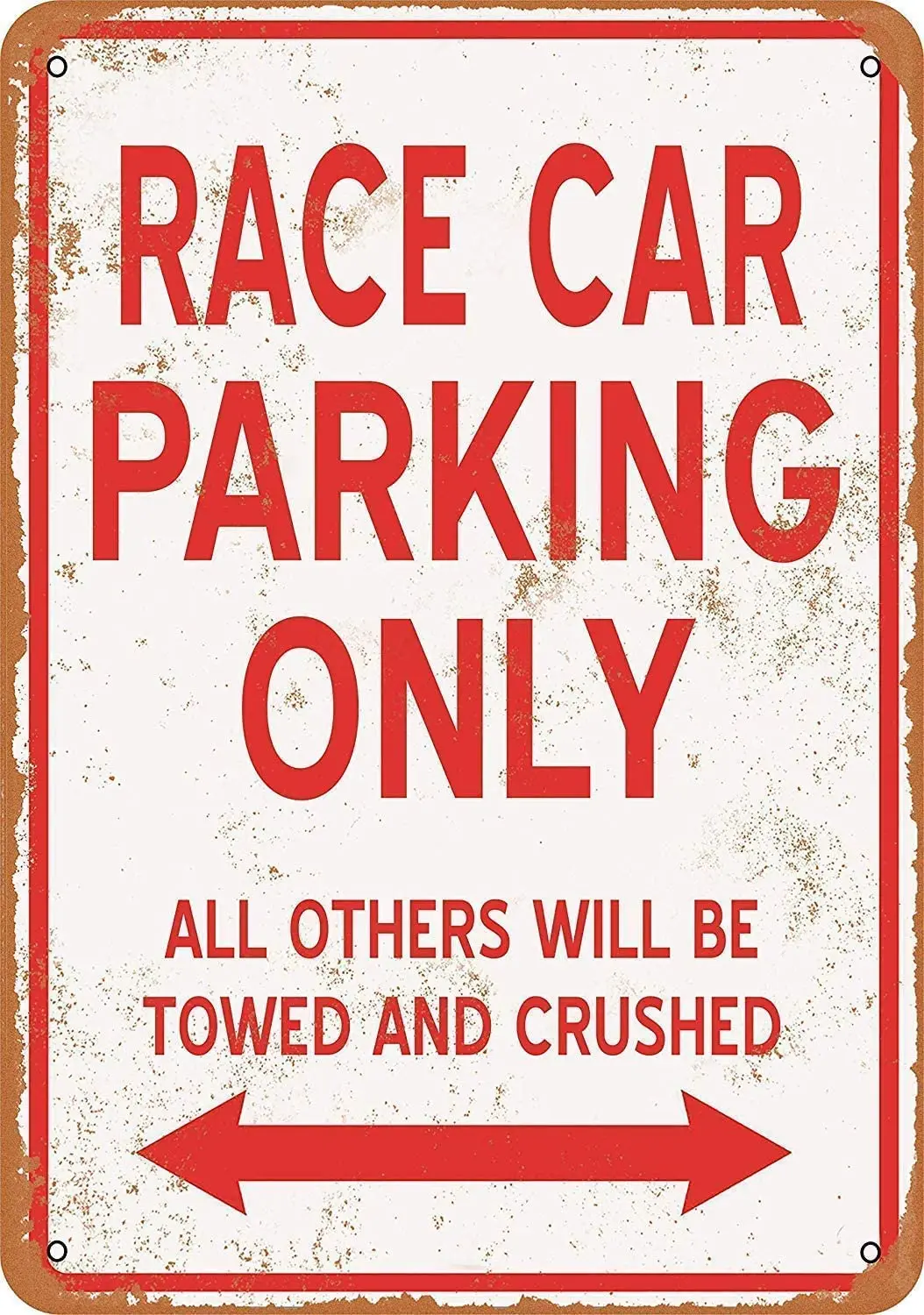 Race CAR Parking ONLY Metal Tin Sign Metal Signs Wall Decor TIN Sign 8x12 inches