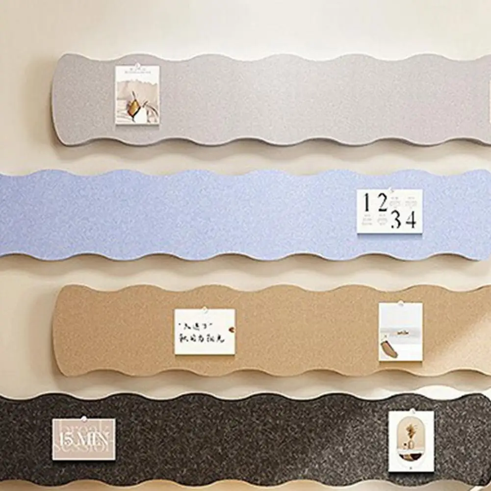 Felt Board Strip Removable Felt Board Scalloped Felt Pin Bulletin Board Strips Self-adhesive Cork Bar for Office for Photos