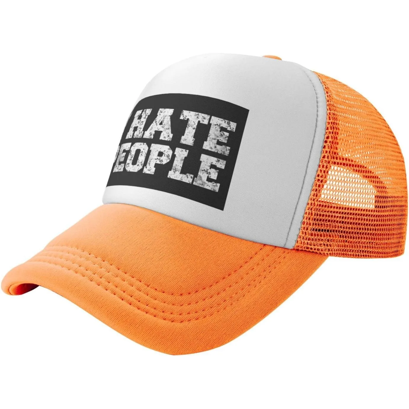 Casquette de camionneur I Hate People unisexe en polyester et maille, réglable, décontractée, pour l'extérieur
