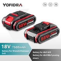 88VF 7500mAh Rechargeable Lithium Ion Battery For Electric Saw Wrench Cordless Reciprocating Saw for 36VF 48VF 88VF EU Charger