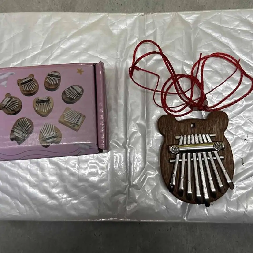 Wooden Metal 8 Key Thumb Piano Portable Pocket Kalimba Musical Instrument Reducing Pressure Toys Beginner Kids Adults Gift