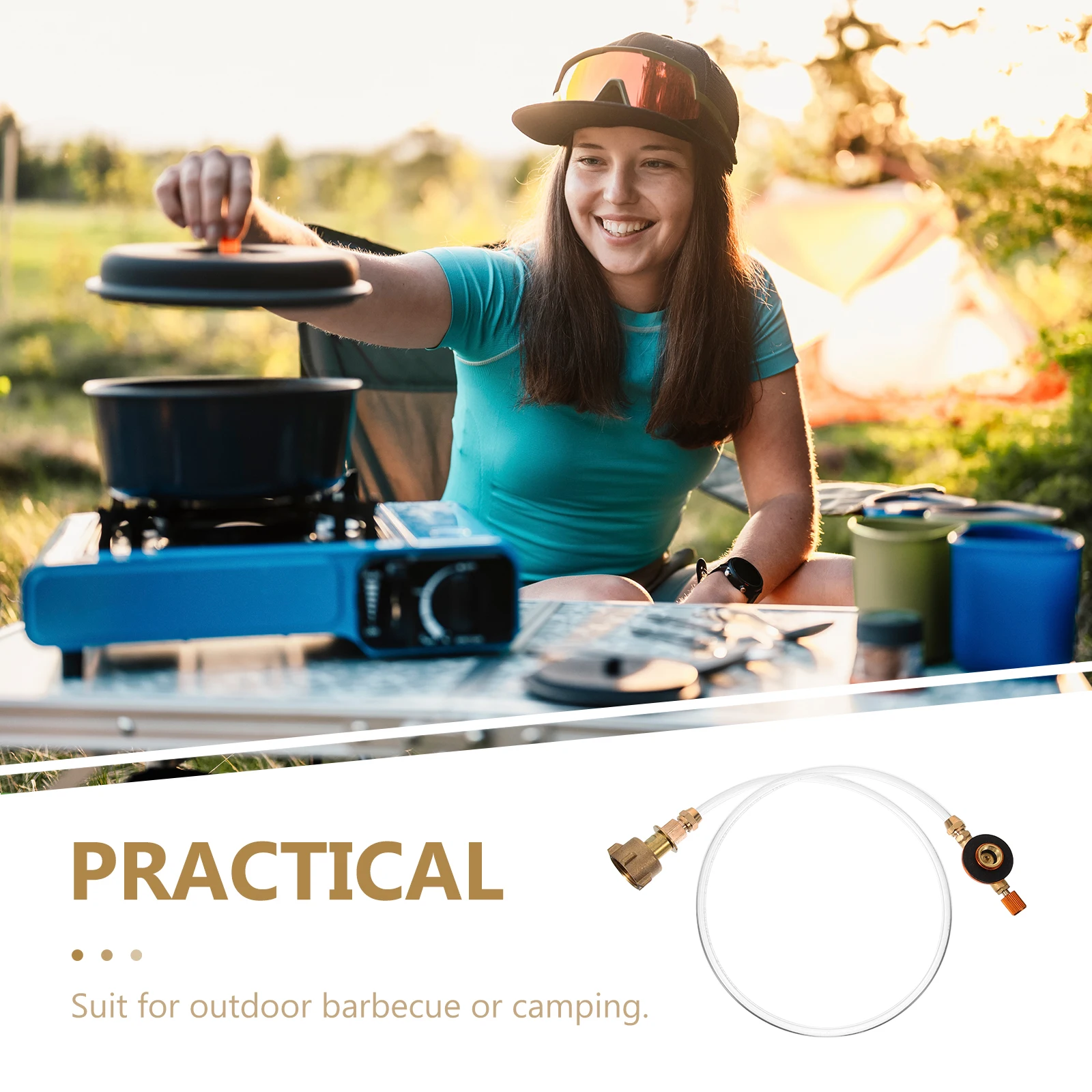 

Outdoor Camping Stove Gas Canister Inflation valve Adapter Hose Connector Propane Tank Tube Pressure Regulator Valve