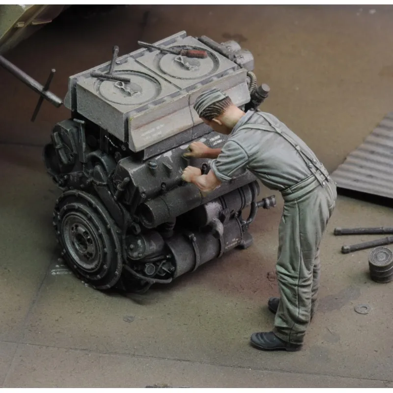 1/35 Scale Resin Figure Model Kits Modeling Maintenance Soldiers Not Contain Machines Unassembled and Unpainted 1055