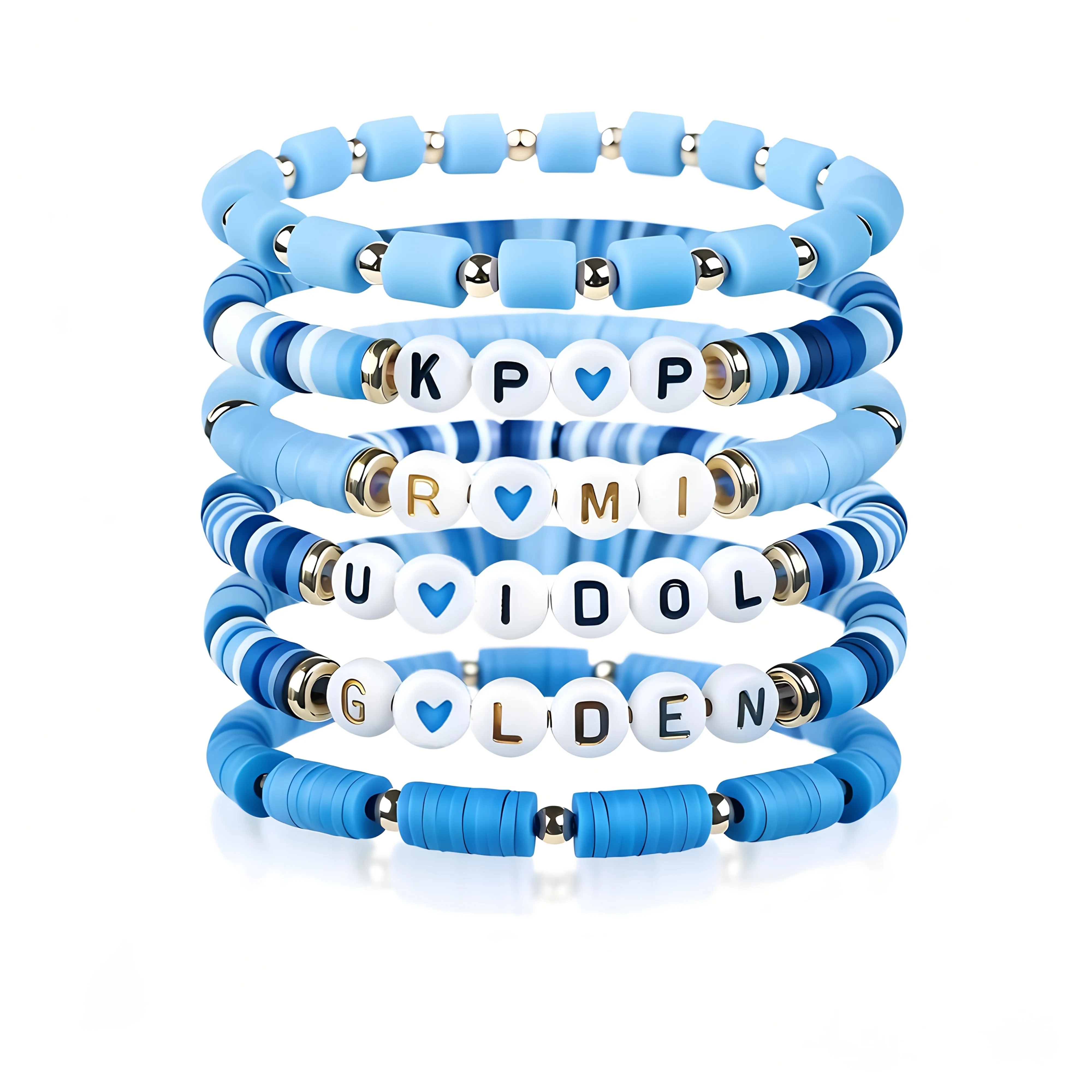 6-teiliges Koreanisches Pop K-Pop Armband-Set Mehrfarbiger Kpop-Gruppen-Schriftzug Schmuck Langlebiges Fan-Accessoire Konzert Cosplay Geburtstagsgeschenk