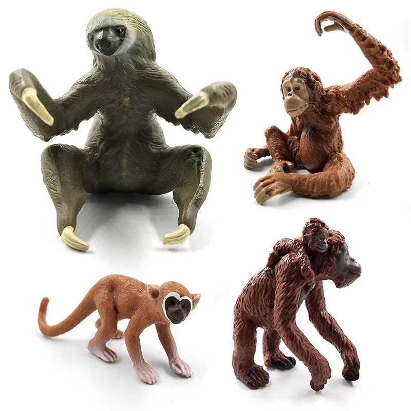 Sloth Orangutan Chimpanzee Gibbon Monkey Animal Model Figurine Home Decor Miniature Fairy Garden Decoration Accessories Statue