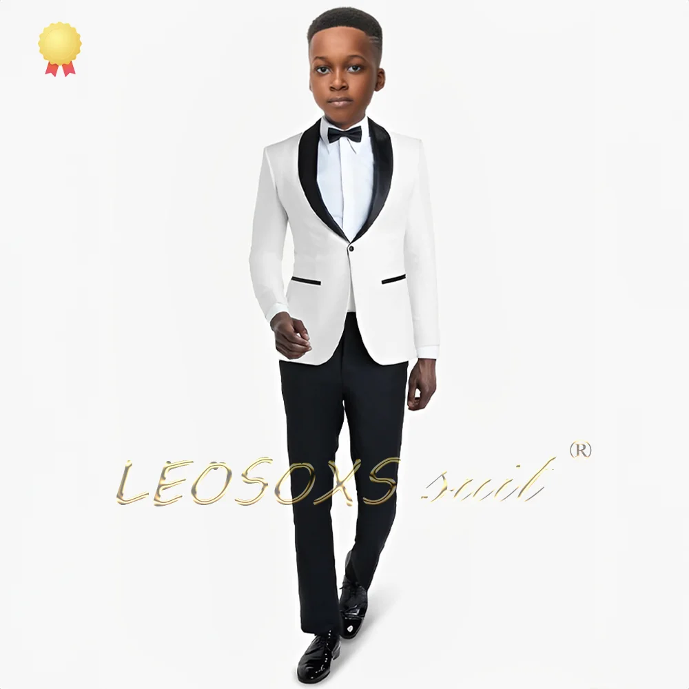 Children's wedding, party, and formal occasions tailcoat suit with black trousers, a 2-piece set customized for ages 3 to 16