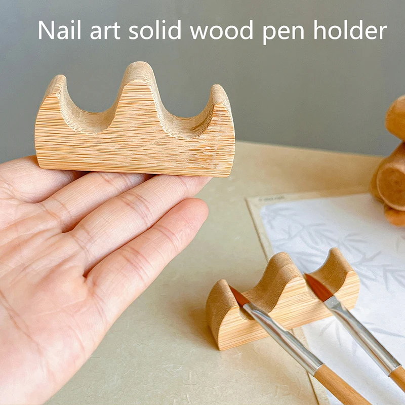 Nail Art Brush Cleaner Wooden Holder UV Acrylic Gel Pen Pot Cleanser Cup Washing Cup Nail Brush Holder Professional Nail Tools