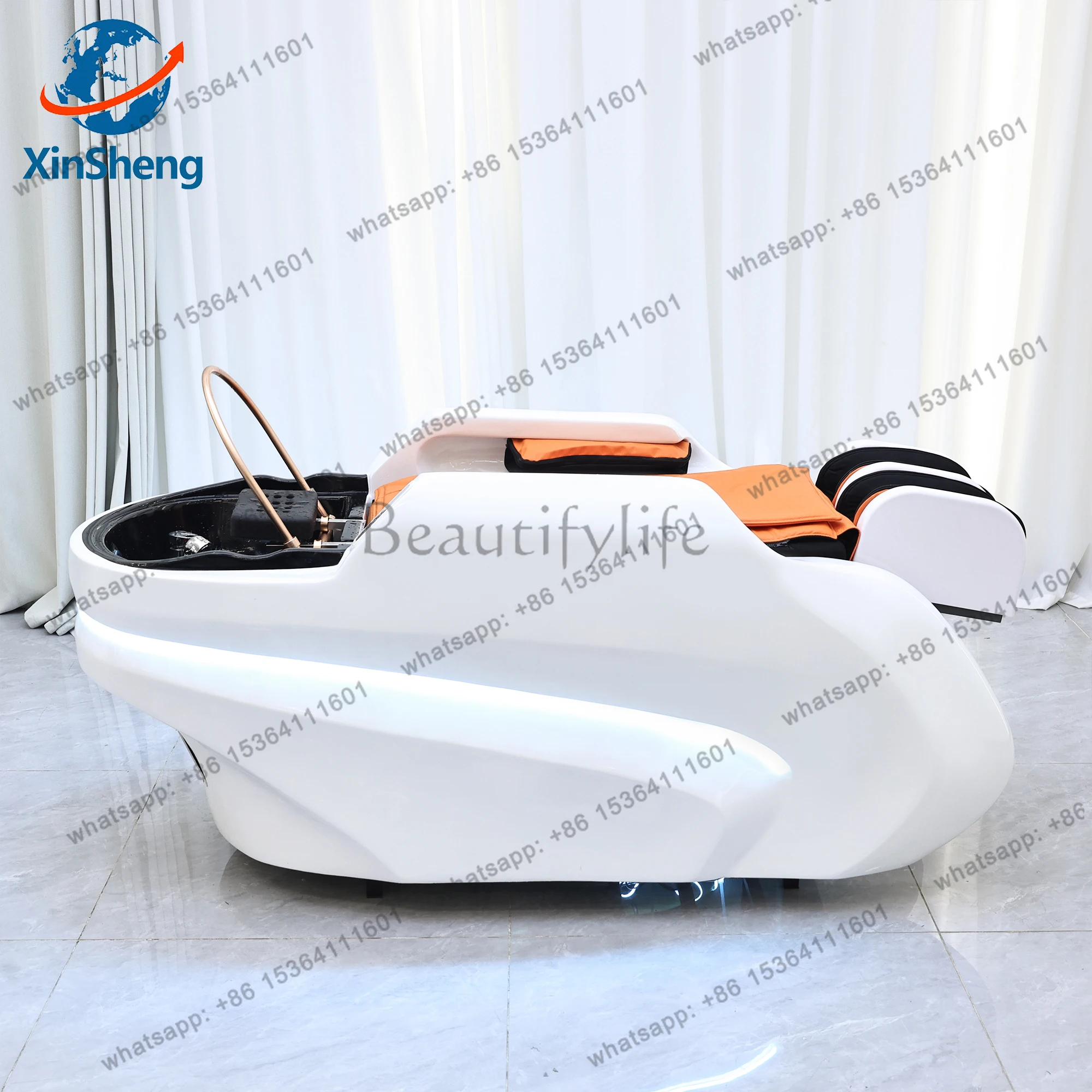 

Интегрированная кровать для мытья и массажа волос с функцией SPA-фумигации головы, коммерческая электрическая мебель для парикмахерских салонов