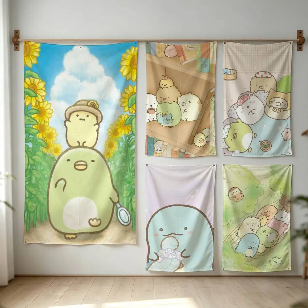 D-Sumikko Gurashi Flag Digital Printing Banner for Garage Wall Out Door Decoration