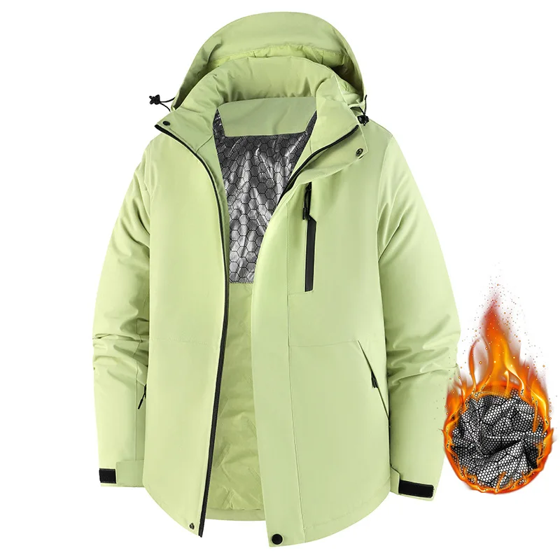 الخريف والشتاء شحن سترة مبطنة بالقطن الجرافين في الهواء الطلق زوجين ركوب الدراجات الملابس خندق معطف يندبروف سترة مضادة للماء #3