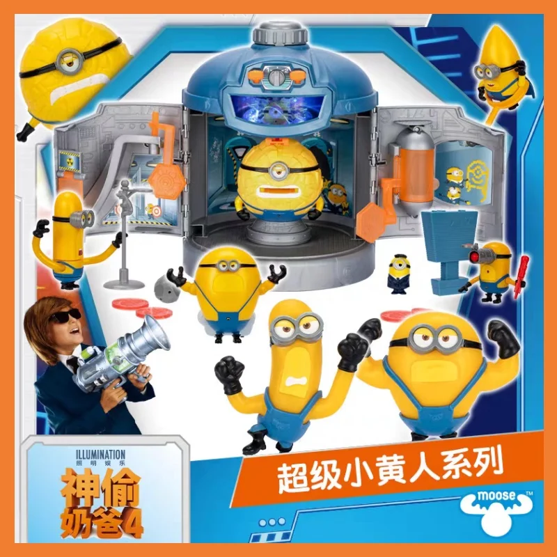 New Genuine Minions Mini Launcher Cool Muscle Group Toy Mini Fun Children Holiday Gift Indoor And Outdoor Toy Model Collection