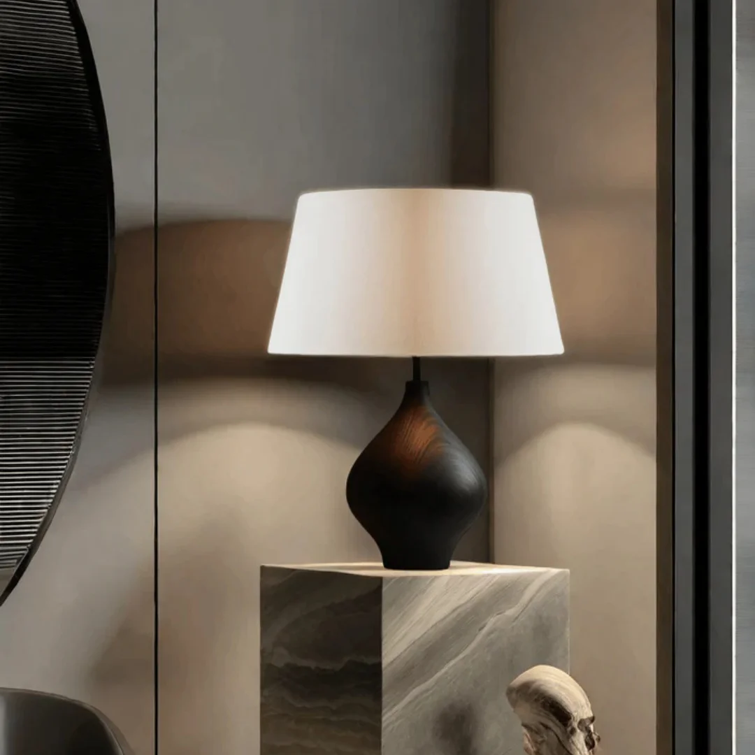 Arc-shaped Hand-carved Engraved Dark Wood Grain Wall-Mounted For Minimalist And Serene Style Apartment Decoration