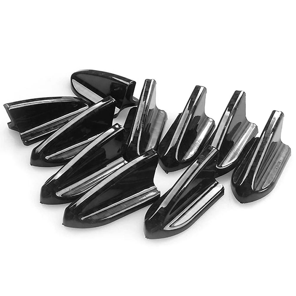 6Pcs UV-protected Carbon Fiber Car Roof Shark Fins Spoiler Wing Kit Vortex Generator Bumper Lip Splitters Auto Modified Parts